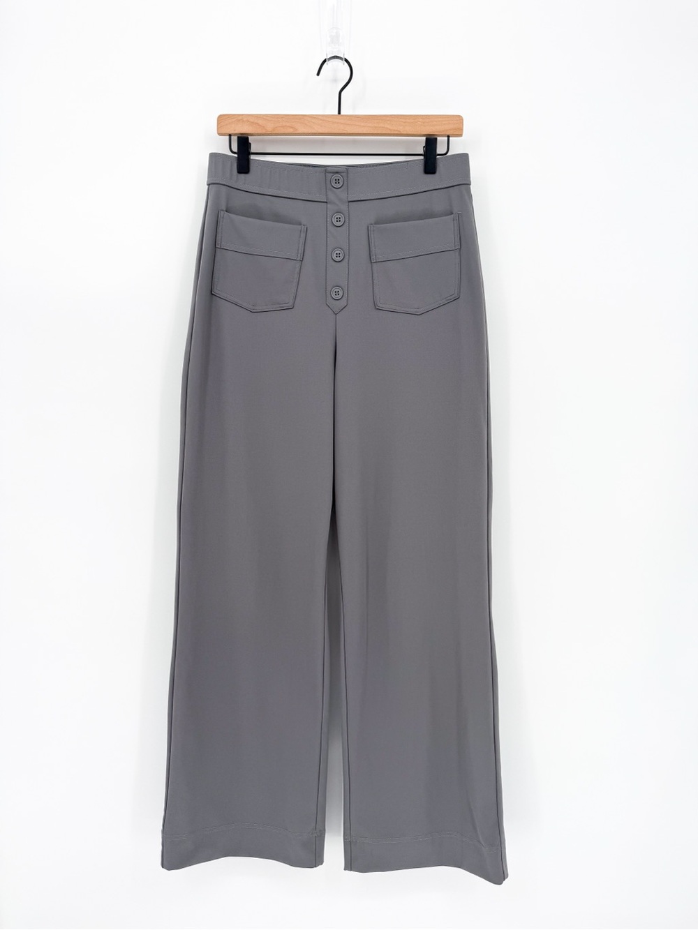 Halara DayStretch High Waisted Pockets Straight Leg Casual Pants Gray Large
